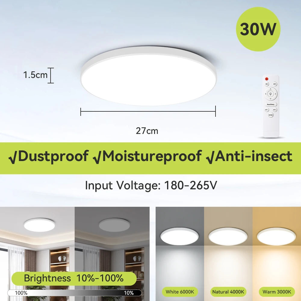 Remote LED Ceiling Lamp Dimmable  40W 50W 60W