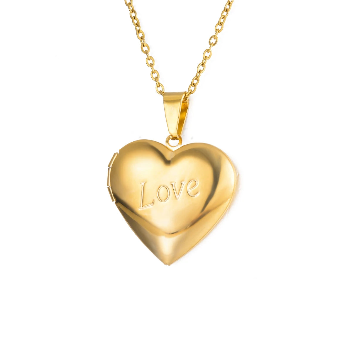 Fashion Stainless Steel Love Heart Locket Pendants Can Place Photos Necklace For Friend Family Customized Jewelry Gifts