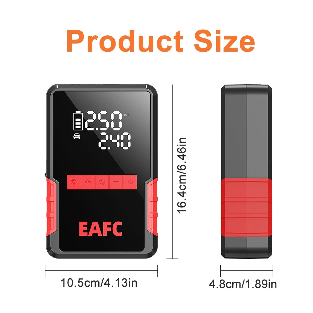 EAFC Portable 1200A Jump Starter with 150PSI Air Pump Power Bank 4 in 1