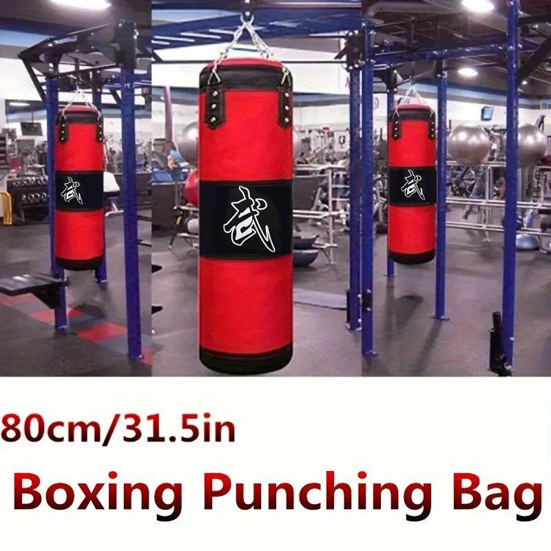 Punch Sandbag Heavy Boxing Punching Bag with Ceiling Hook Steel Chain Fitness Training MMA Kickboxing Muay Thai Karate Taekwondo