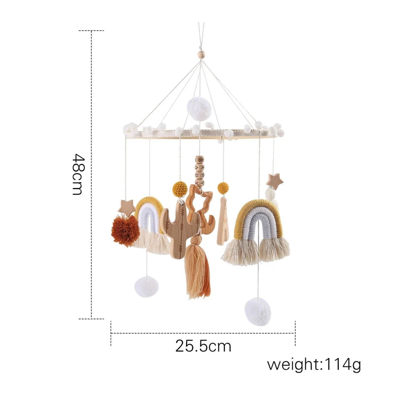 Let's Make Baby Rattle Toy 0-12 Months Wooden Mobile Newborn Music Box Bed Bell Hanging