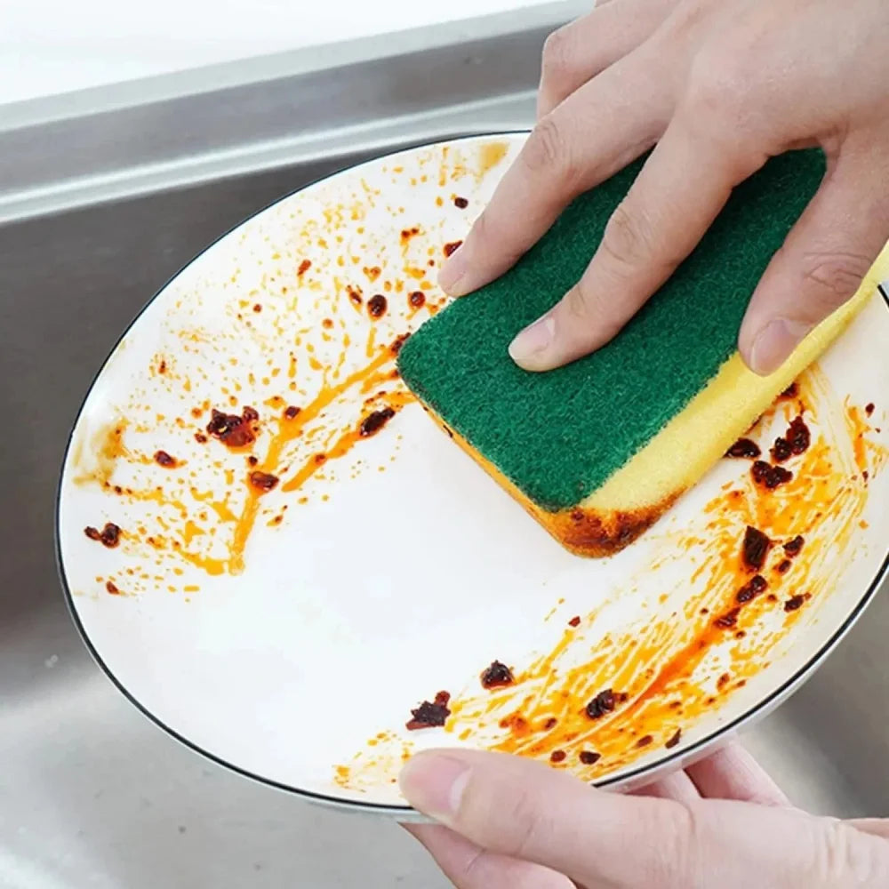 10/30/50PCS Highly Absorbent Double-sided Cleaning Sponge Washing Dish Pot Rust Stain Kitchen Grease Sponge Brush Household Tool