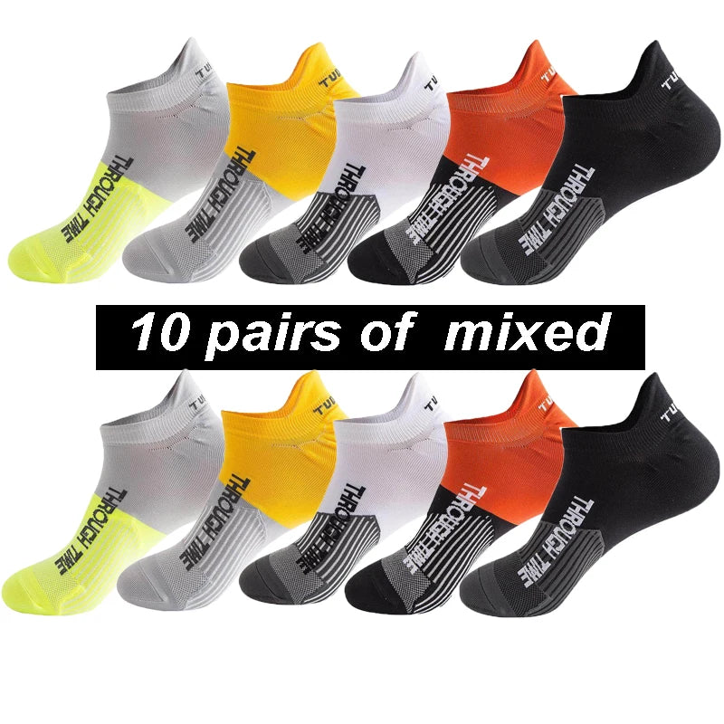 10 Pairs/Lot High Quality Men's Ankle Socks Athletic Fitness Running Socks Breathable Spring Summer Mesh Casual Short Sock Gifts