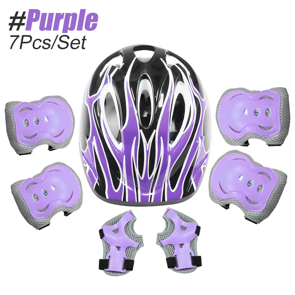 7Pcs/Set Kids Ages 3-10 with Wrist Guard and Knee Pads