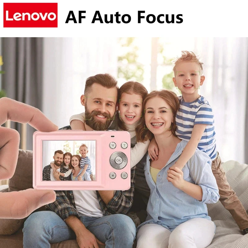 Lenovo 4K Digital Camera 48MP Dual Screen, Auto Focus Anti-Shake 16X Zoom,
