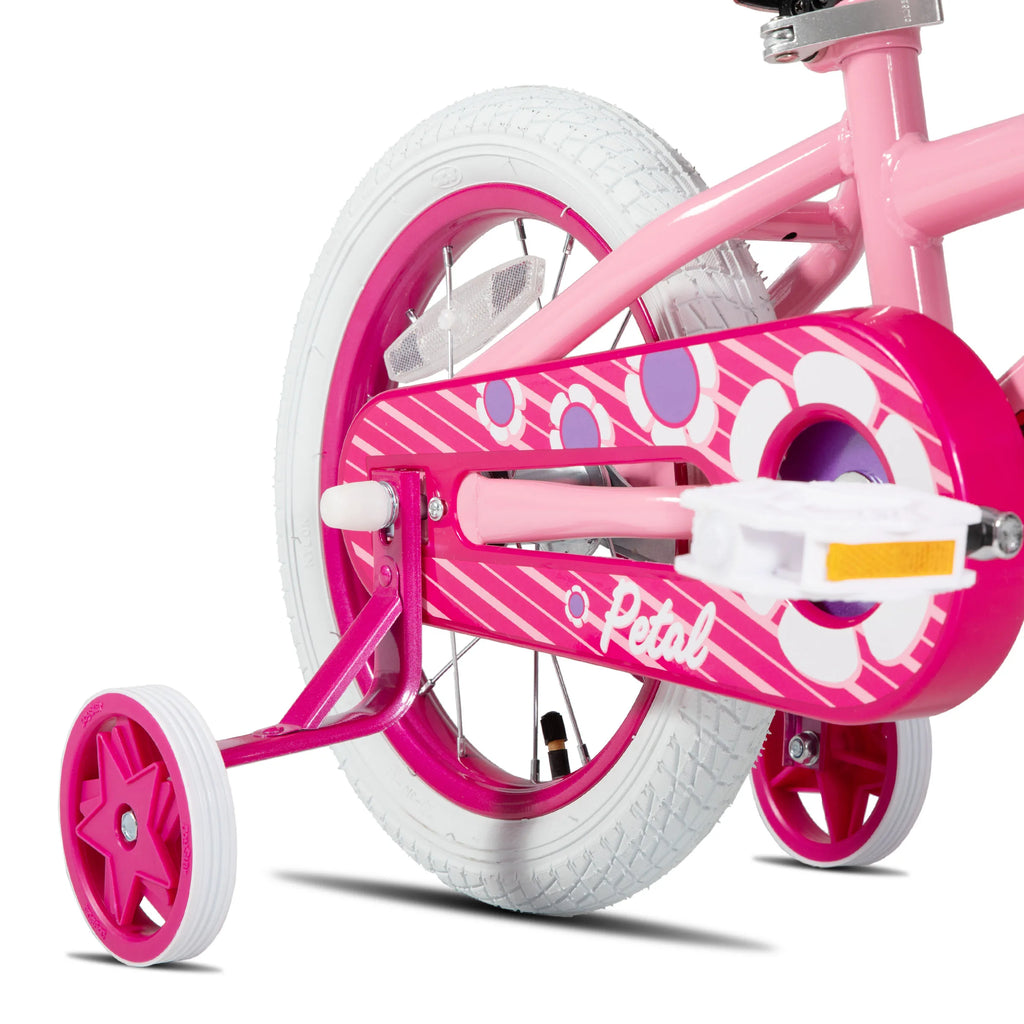 JOYSTAR Petal Girls Bike for Kids Ages 2-10 with Training Wheels Basket Streamers