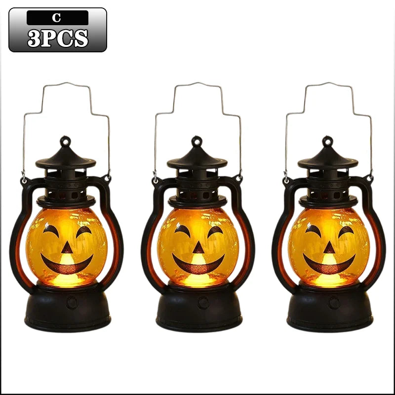 Halloween Pumpkin Ghost Face Lamp Portable Skull Decoration