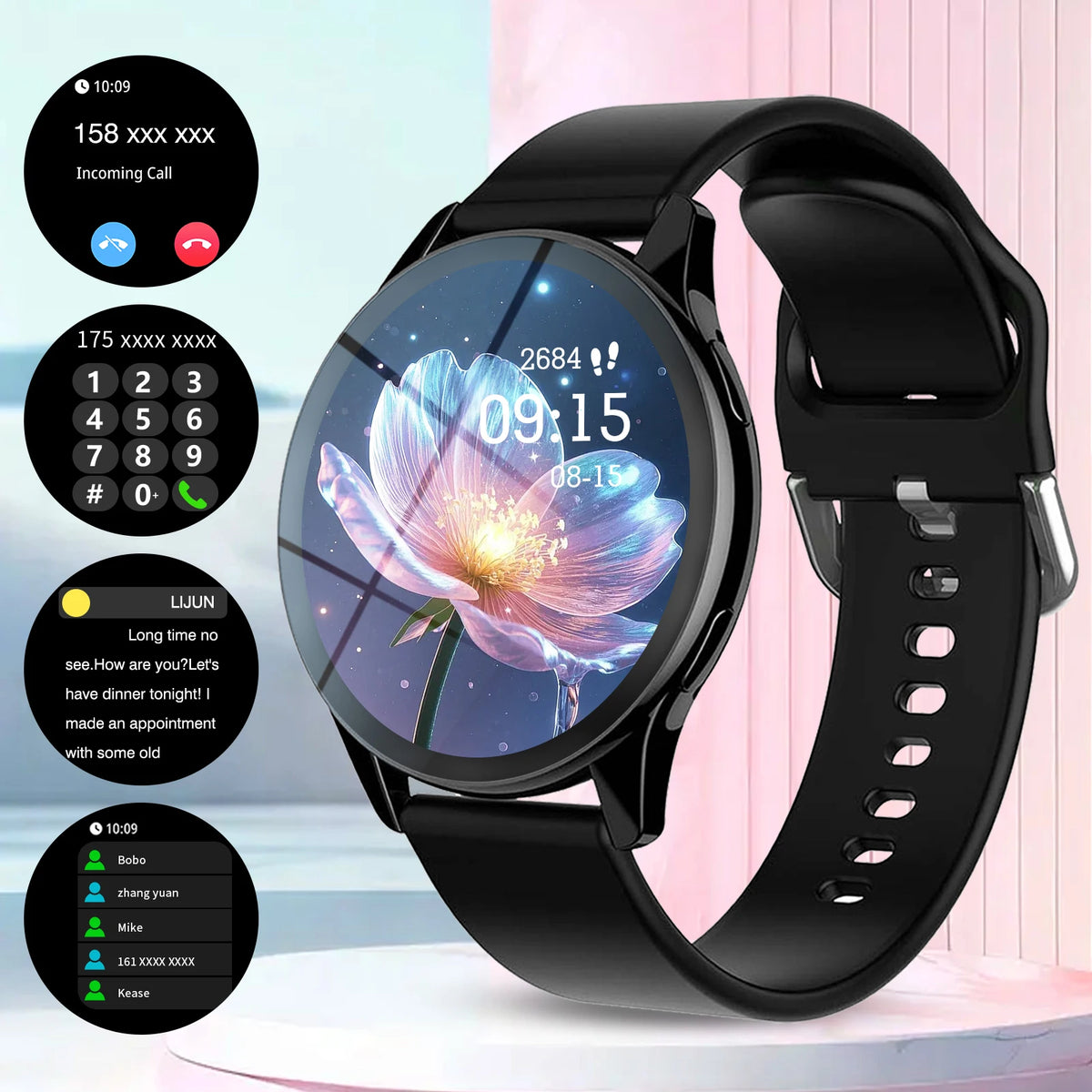 Smart Watch, Wireless Call/Dial, Multi-Sport Mode, Multiple APP Reminders