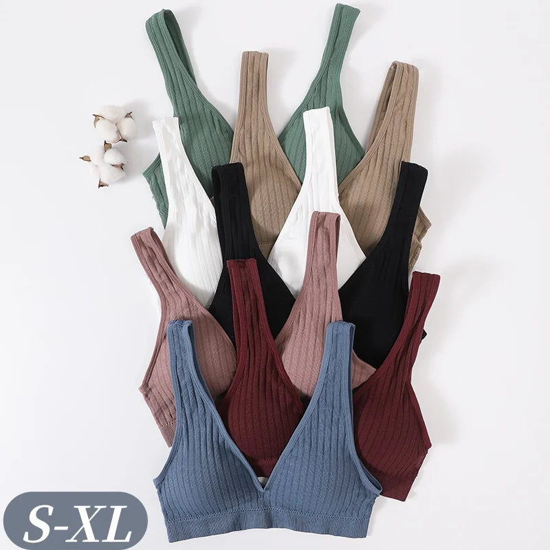 Seamless Bras For Women Sports Deep V Bra Tops Female Non-wire