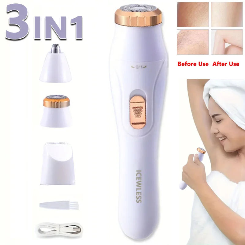 Electric Hair Trimmers for Women Waterproof Razor Painless Private Body