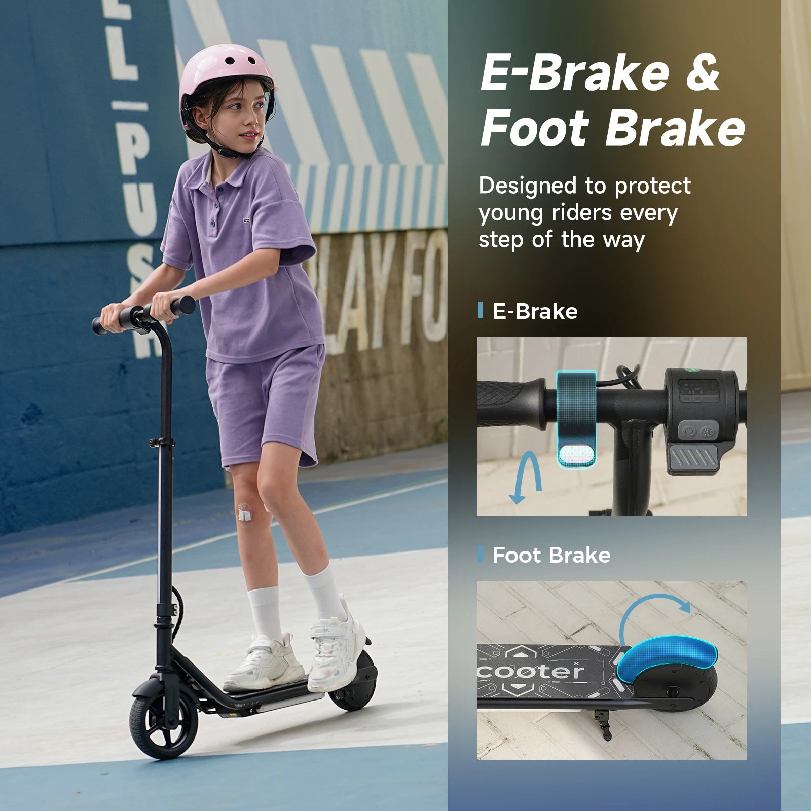 Kids Electric Scooter K2Pro 150W Motor 6 Inch Tires 18V Battery 16km H Top Speed 6-9km Range Orange Black 3 Speed Gears with LED