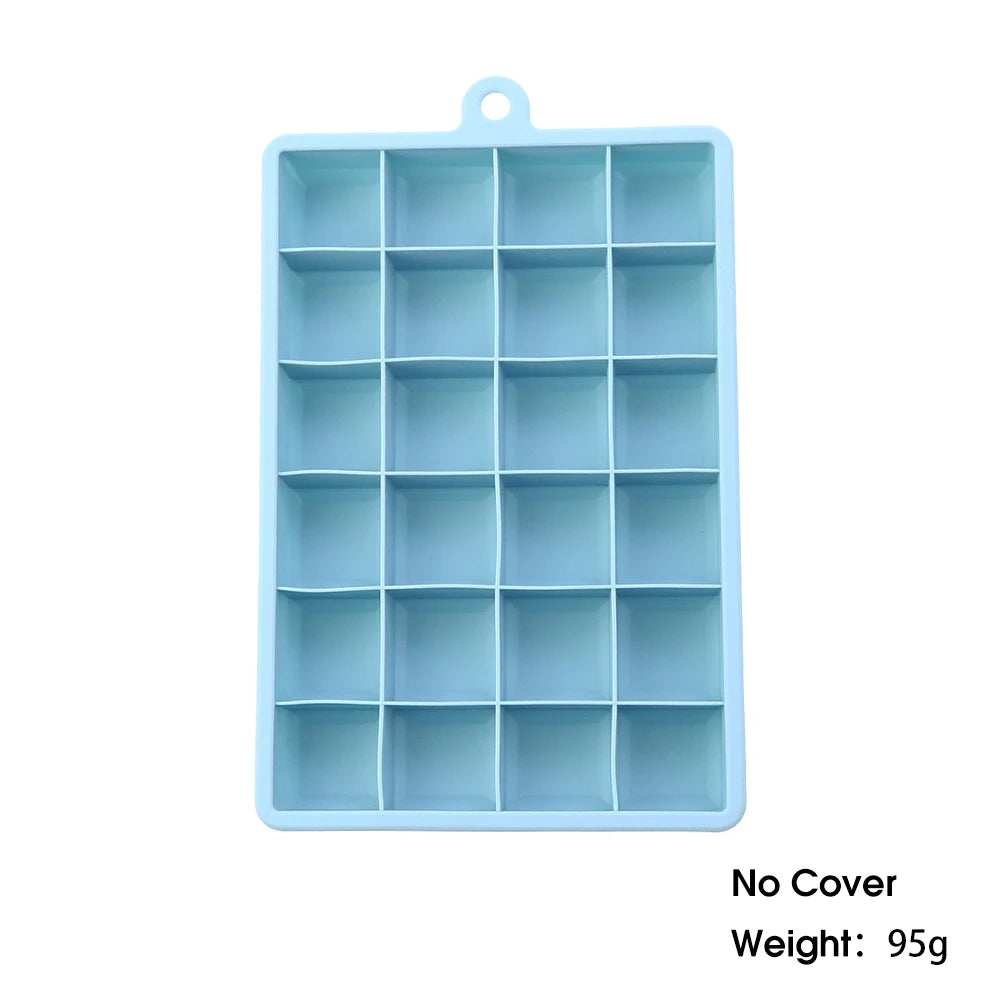 With Lid / No Lid 24-Hole Silicone Ice Tray Square Box Auxiliary