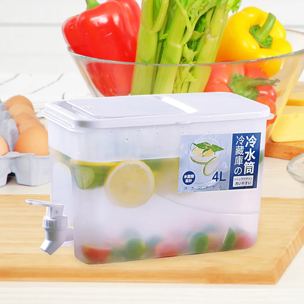 3.5/4/10L Large Capacity Cold Water Pitcher Kettle with Faucet in Refrigerator Iced Beverage Dispenser Refrigerator and Spigot