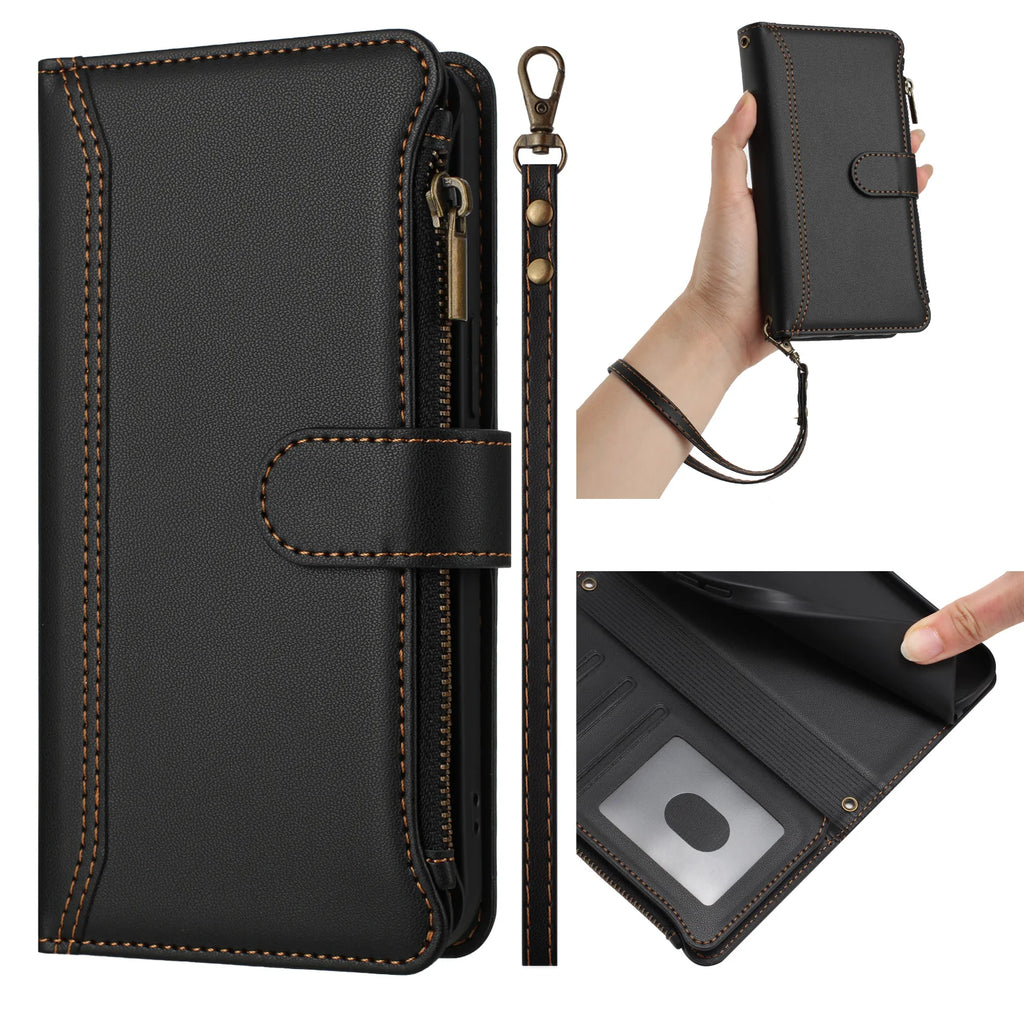 Zipper Wallet Phone Case For Honor X5B X6A X6B X7C X7D X8A X8C X9A X9C X9D