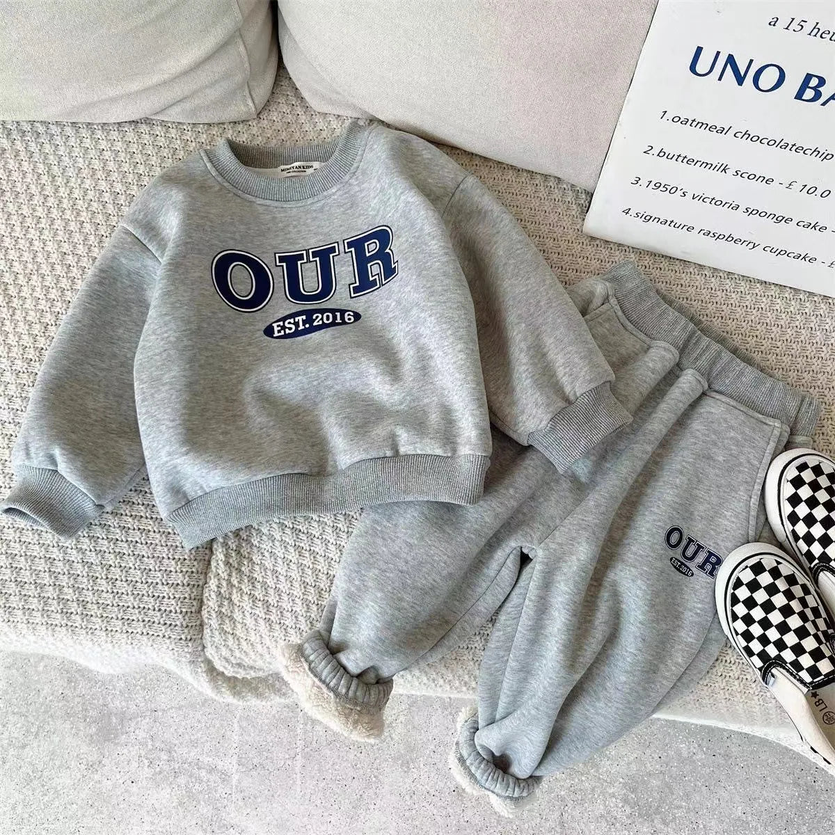 Boys Fleece Thicken Sets Winter Warm Suit Baby