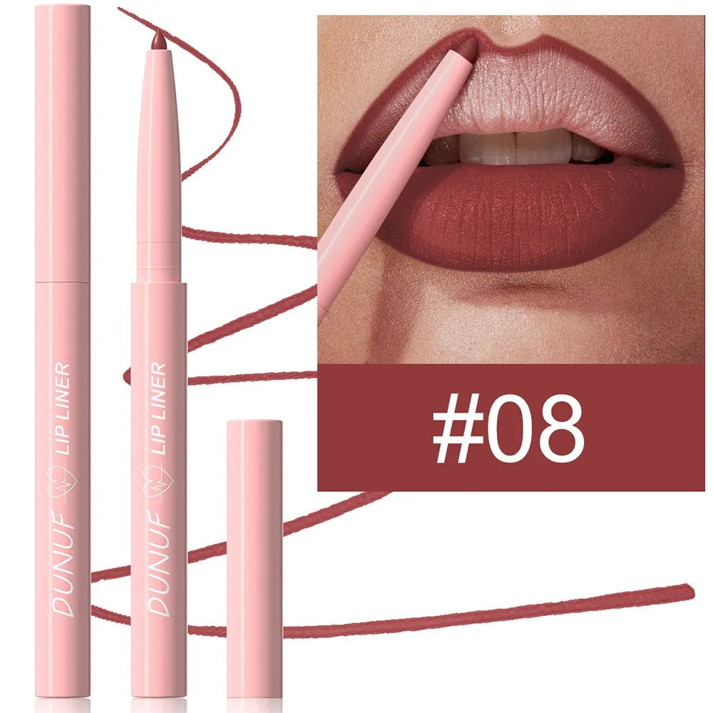 Multi Color Matte Lip Liner Crayon, Velvet Waterproof Lip Pencil