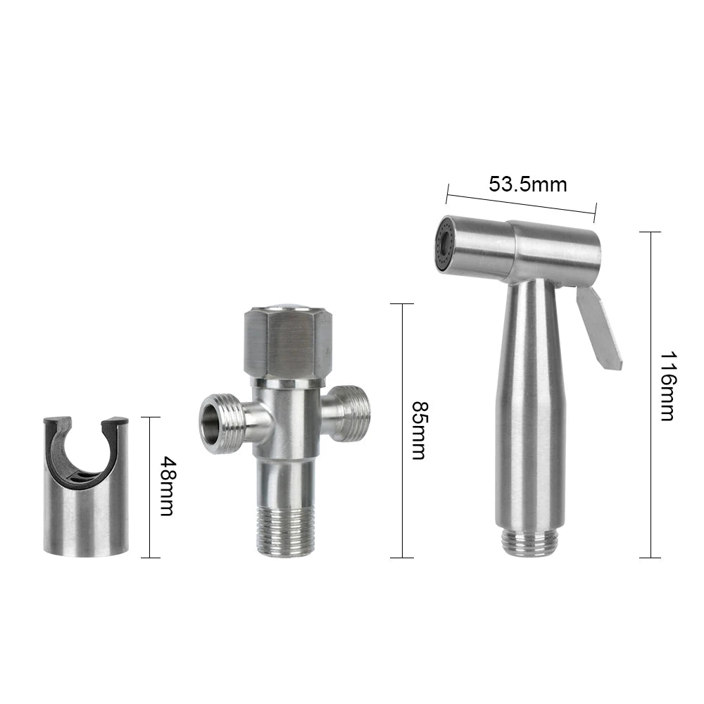 Bidet Sprayer Set for Toilet Shower Head for Bathroom Hand Sprayer Handheld Self-Cleaning Hand Bidet Faucet Stainless Steel