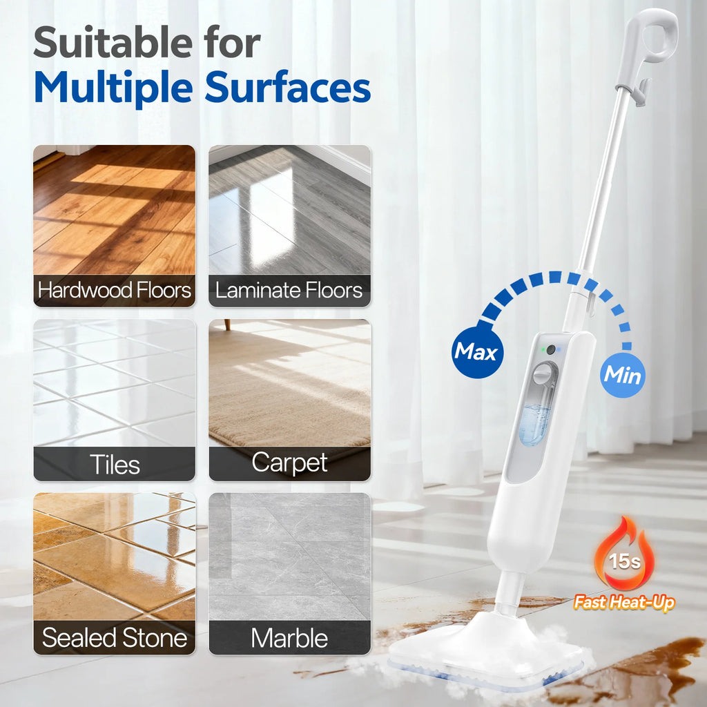 Vastorm Steam Mop Powerful 6 in 1 Handheld Scrubbing Steam Vacmop Detachable