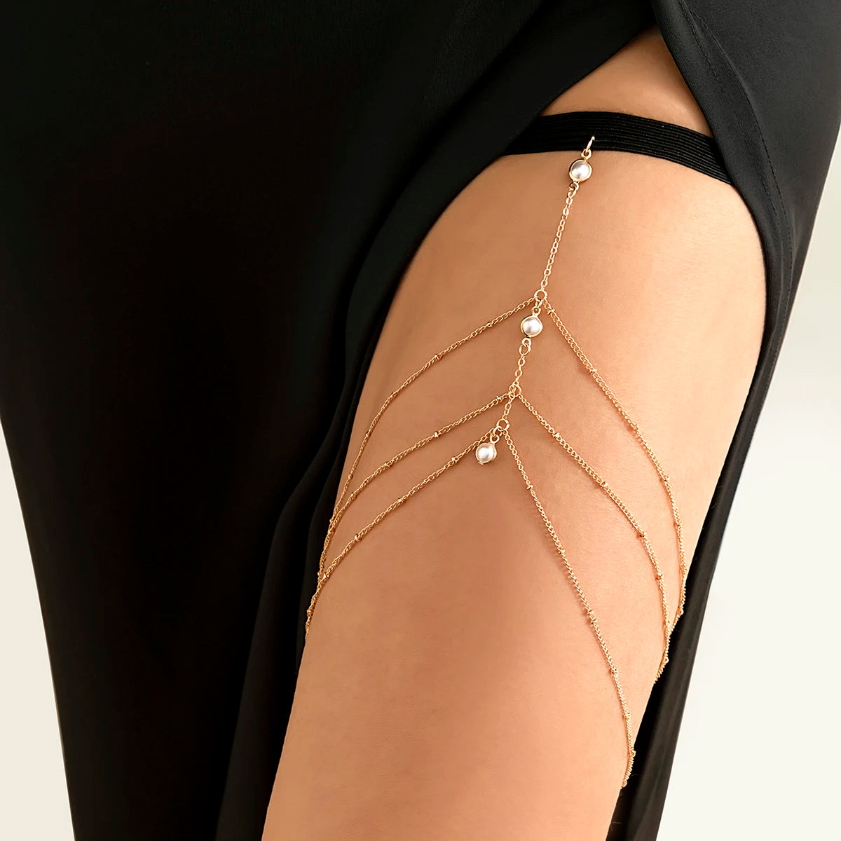 IngeSight.Z Sexy Multilayer Tassel Imitation Pearl Clip Bead