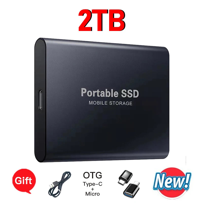 16TB External Solid State Drive Portable SSD USB 3.1 Type-C High-Speed Data Transfer Secure Storage for Important Files