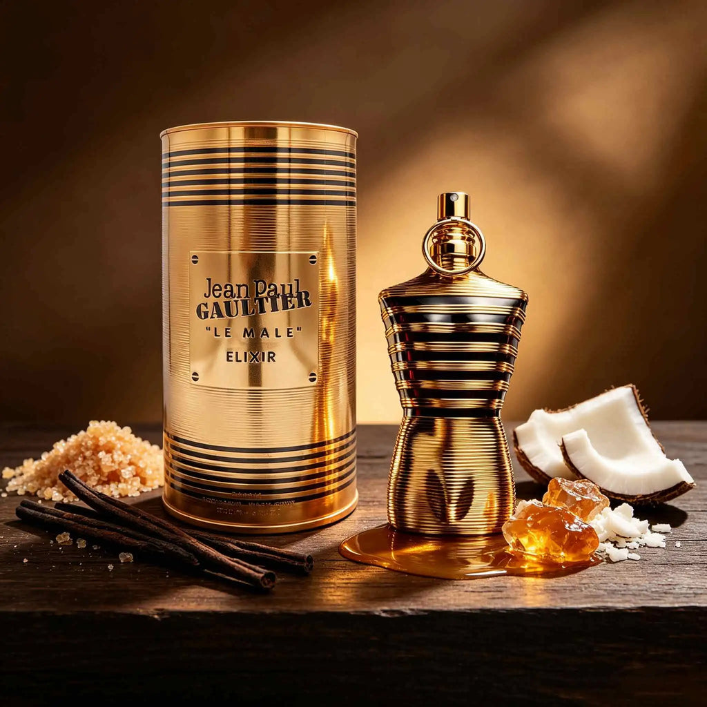 Jean Paul Gaultier Le Male Elixir Comes With Eye‑catching Golden Sculptural Bottle.