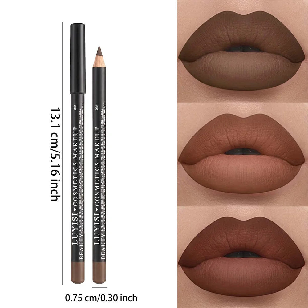 4 Pcs Matte Lip Liner Pencil Set, Waterproof Long Lasting Smudge Proof Lip Liners