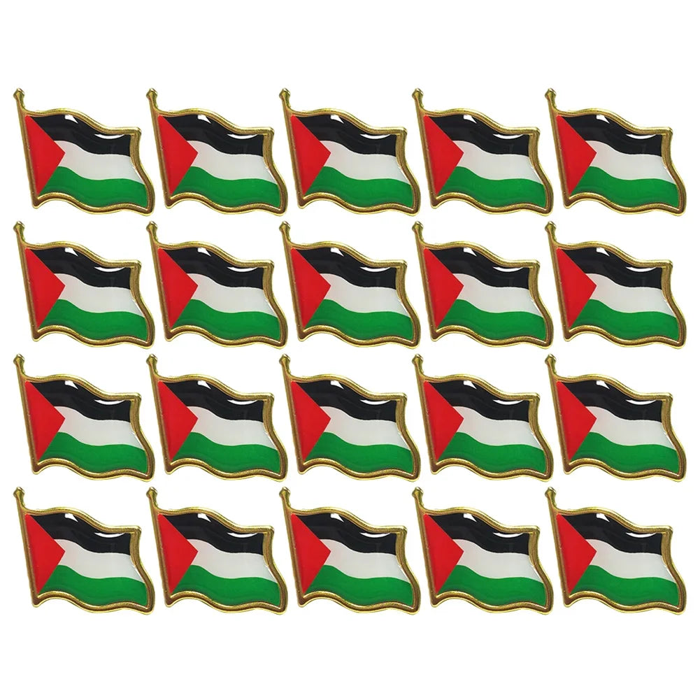 5-80Pcs Palestine Metal Flag Lapel Pin Badges For Clothes Backpack Brooch Delicate Souvenir Badge Pin Palestinian Brooch Gifts