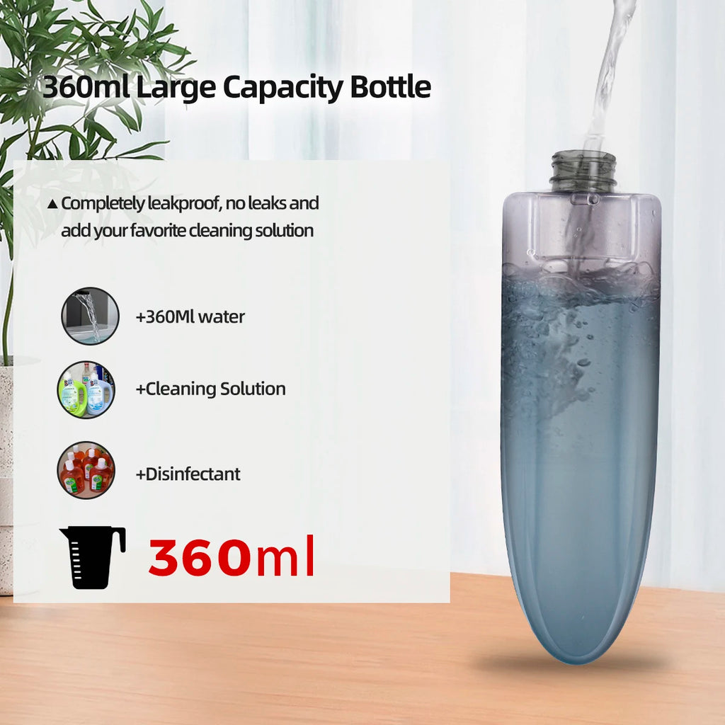DARIS Spray Mop, 360ml Bottle, 3 Microfiber Mop Pads, Scraper, Mop Clip, Wet and Dry Use,