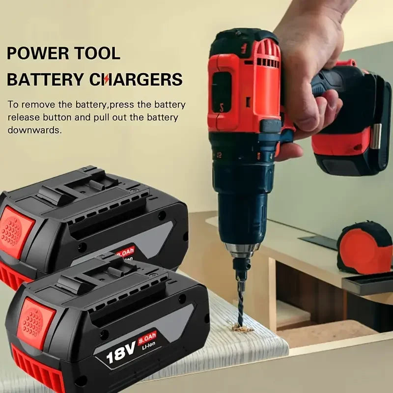Original NEW For BOSCH 18V BATTERY GBA 18V 8.0Ah 18V Professional GBA GSR GSB BAT609G BAT622 BAT618G w/Fuel Guage