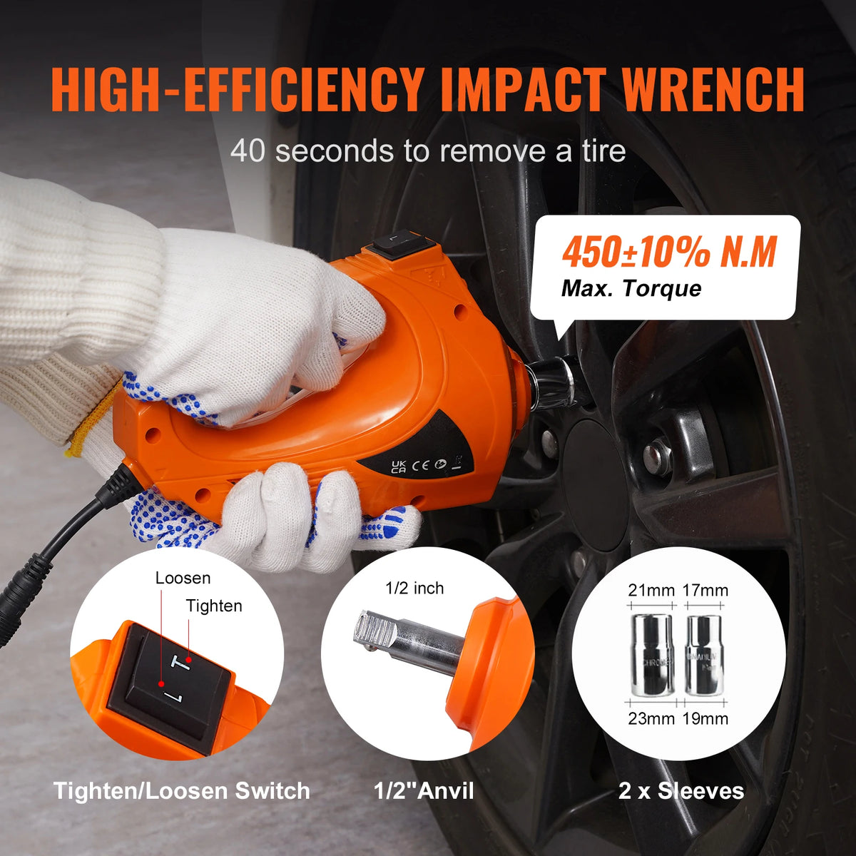 SucceBuy 5T Electric Car Jack Hydraulic Jack with Electric Impact Wrench Built-in Inflatable Pump.