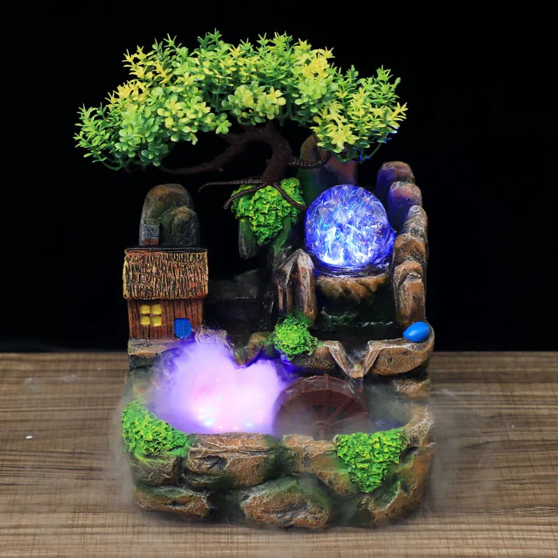 Led Lights Resin Rockery Flowing Water Fountain Lucky Feng