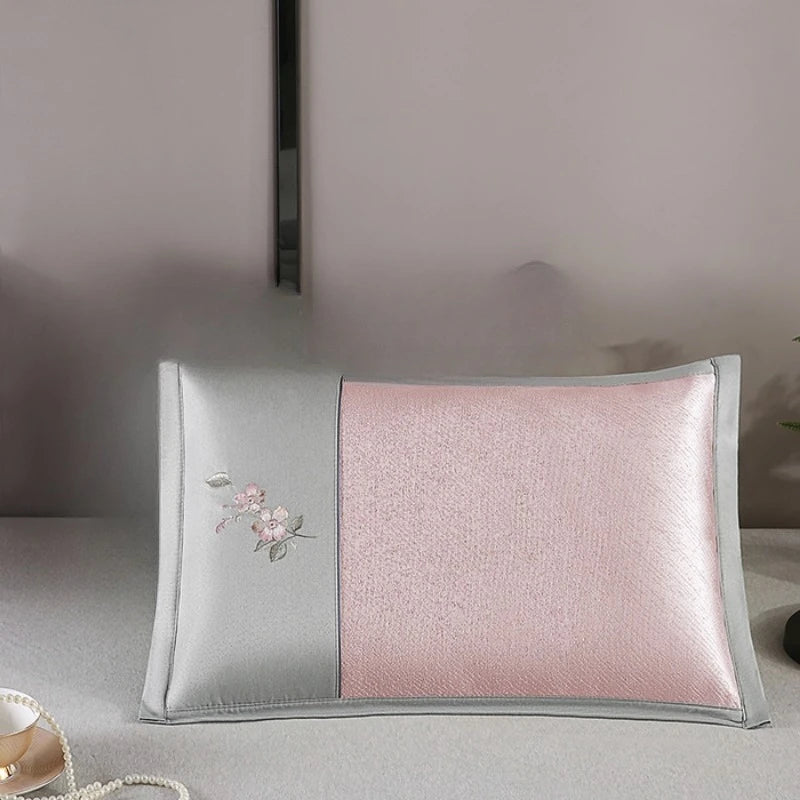 1PCS spring and summer new embroidered ice vine summer cool pillow to help sleep dormitory ice silk pillow