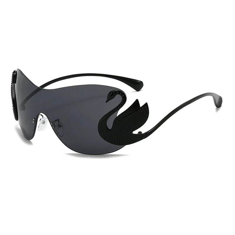 2026 New Fashion Swan Legs Metal Sunglasses Ladies INS Integrated Rimless