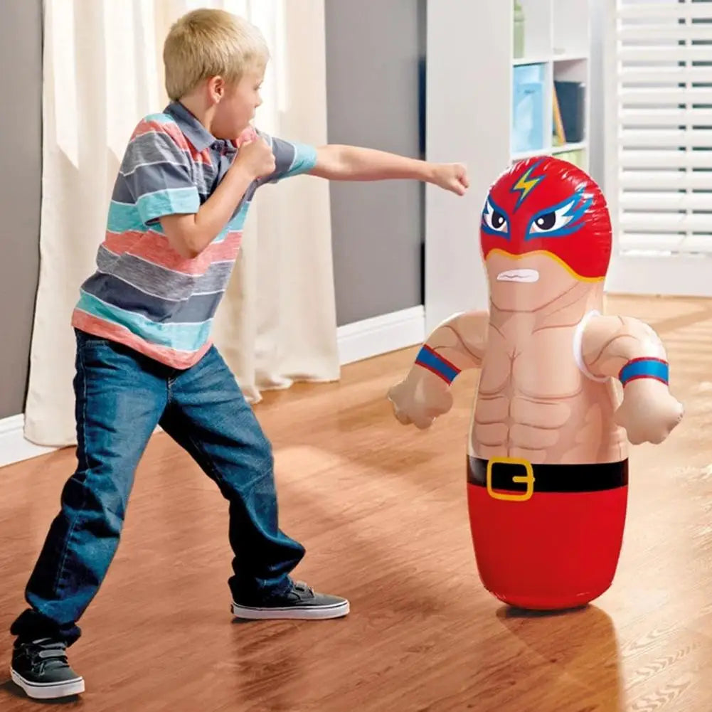 Inflatable Tumbler Toy Thick PVC Punching Bag for Kids Bounce Back Boxing Toy Stress Relief Indoor Outdoor Toy Gifts