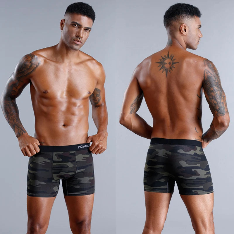 4pcs Cotton Boxers For Man Underwear Sexy Print Men's Panties