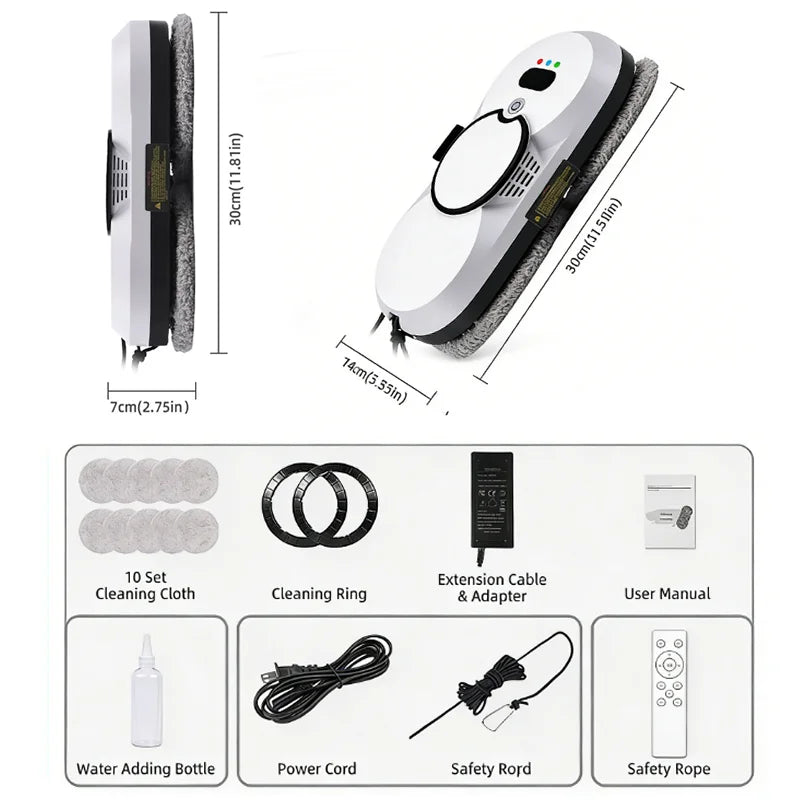 Water Spray Home Window Cleaning Robot With Tank Smart Window Glass Vacuum