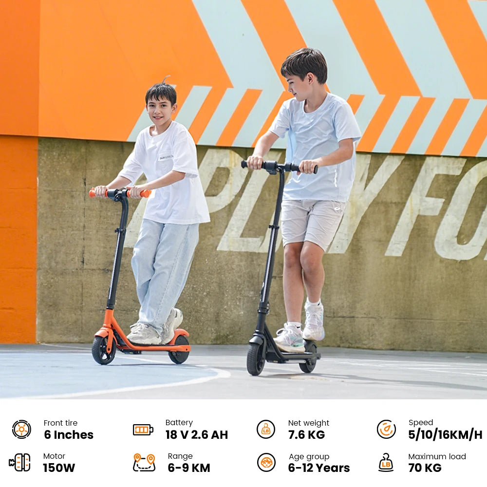 K2Pro Electric Scooter for Kids Ages 6-12 150W E-Scooter Riding Toys 6.5 inch Children E-scooter 3 Speeds LED Light Adjustable u