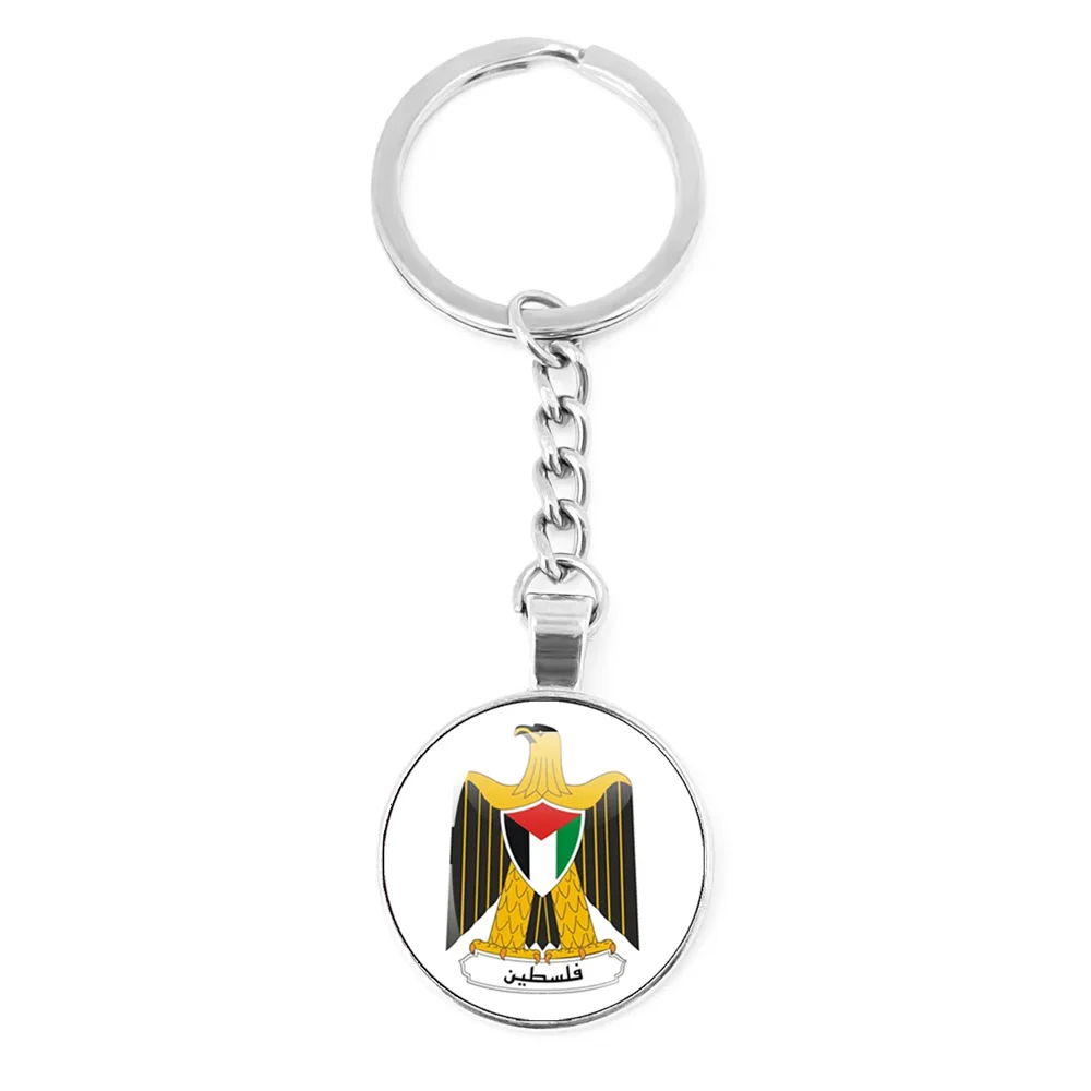 Personalized Art Patterns  Palestine Nation Flag Emblem 25mm Glass Cabohcon Keychain