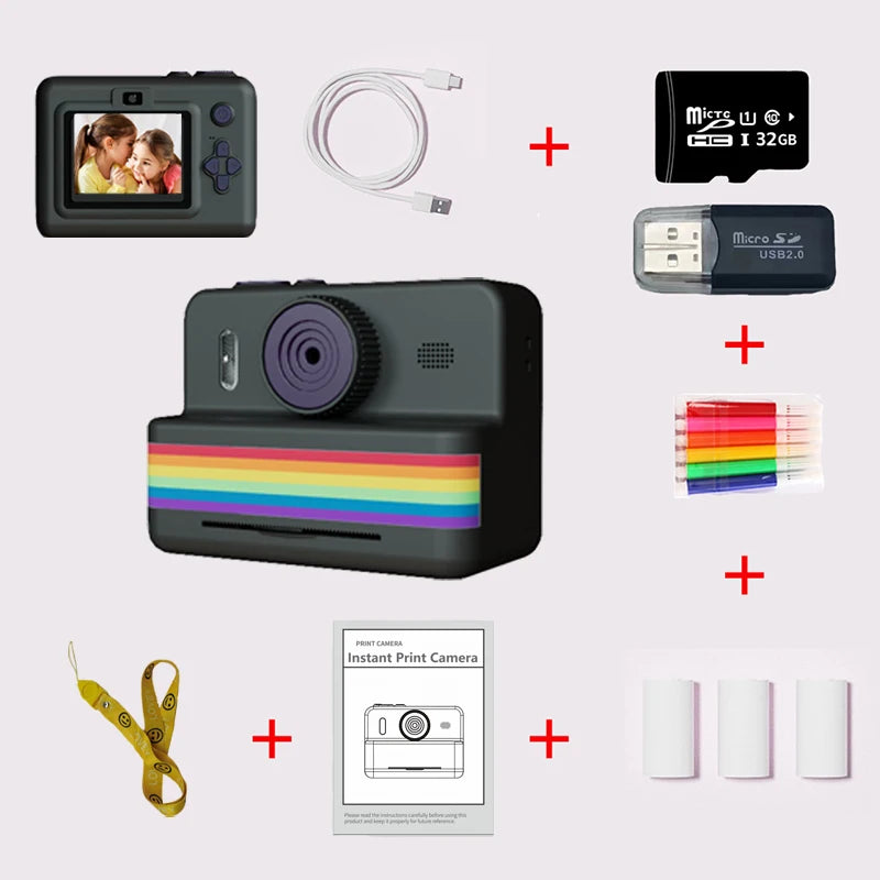 Children's Printable Camera Toy Small Camera Gift for Boys and Girls