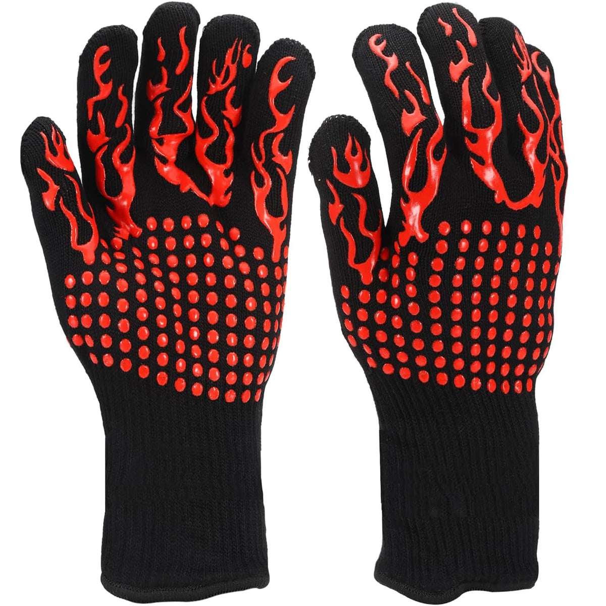 BBQ Gloves 1472℉ Heat Resistant Oven Gloves Silicone Non-Slip