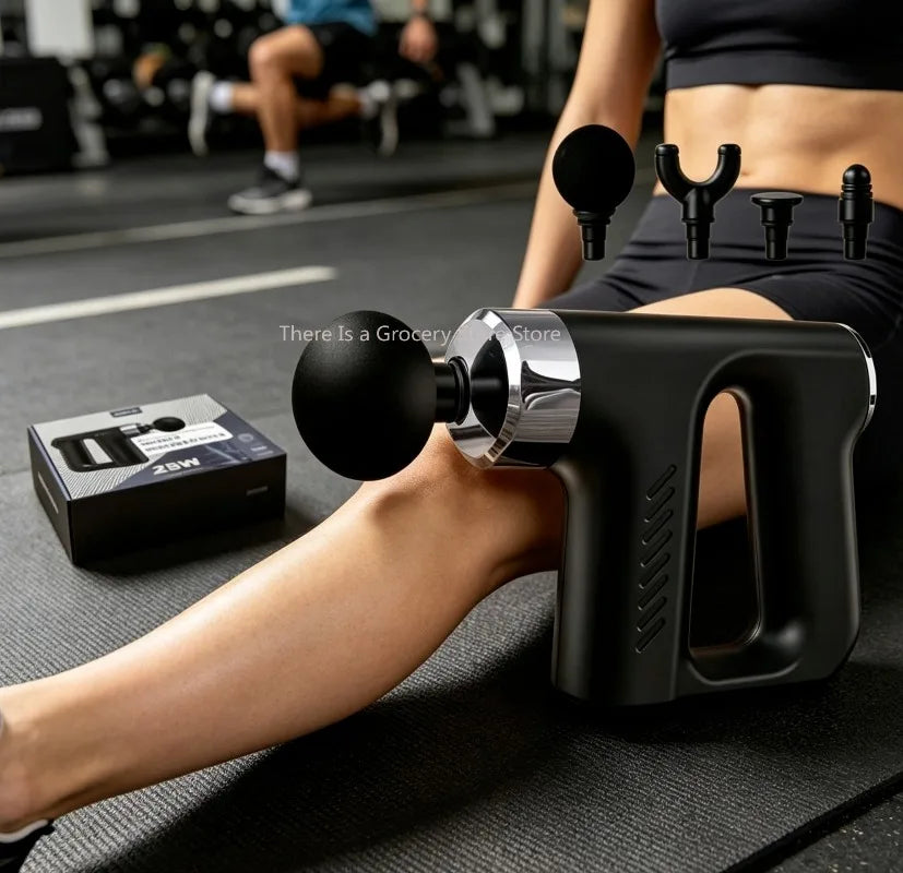 Percussion Deep Tissue Massage Gun 20W 28W Rechargeable Muscle Massager 4 Heads 3200-3600RPM For Gym Neck Back