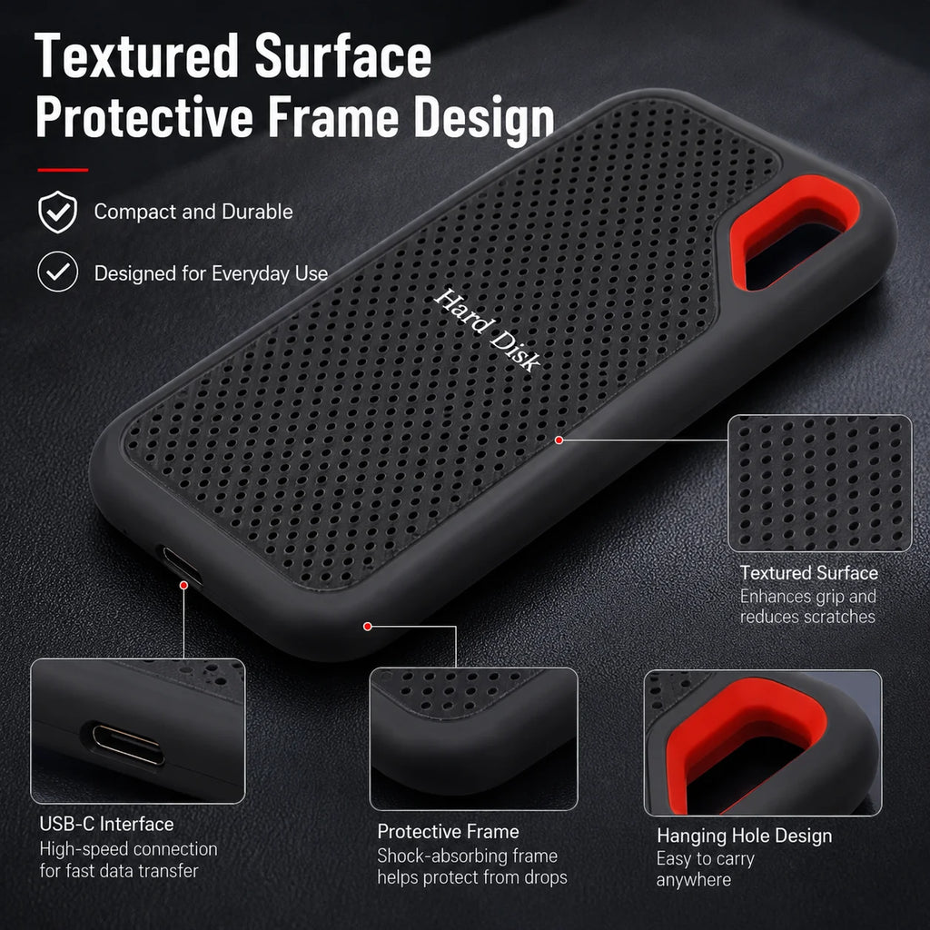Large Capacity External SSD 2TB 4TB Fast Portable Hard Drive