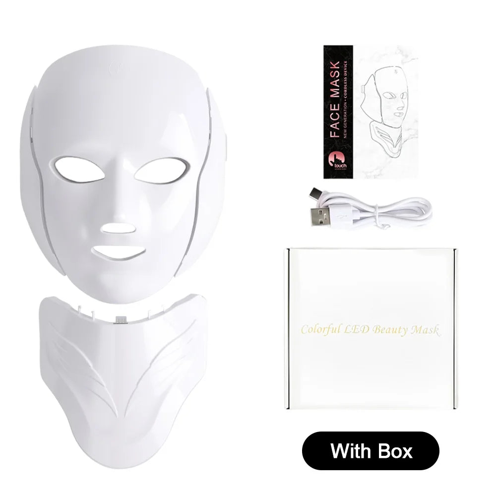 7 Colors Photon Face Neck Beauty Mask Wireless Facial LED