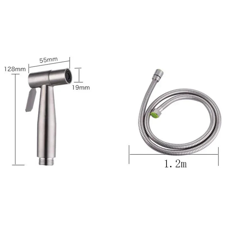 Toilet Bidet Faucet Black Handheld Sprayer Stainless Steel