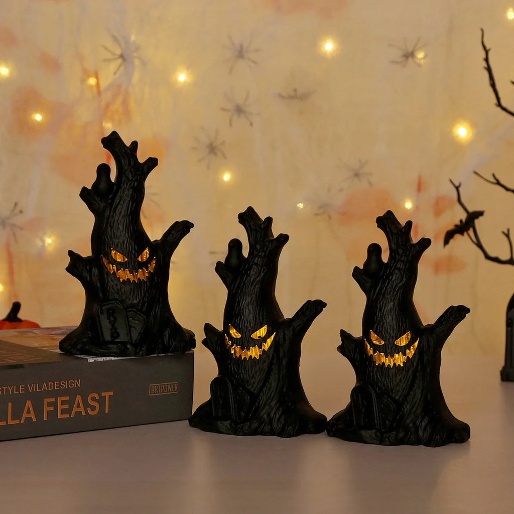Light Up Halloween Tree Decoration Creepy Tree Figurine