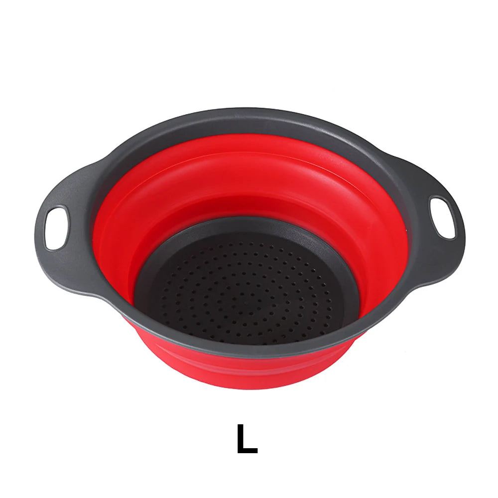 Silicone World Folding Drain Basket Fruit Vegetable Washing