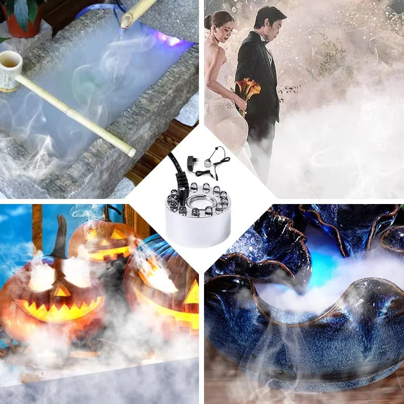 Mini LED Pumpkin Fog Machine Water Fountain Pond Mister for Halloween,