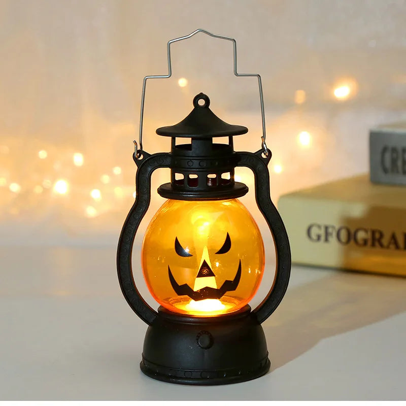 Halloween LED Hanging Pumpkin Lantern Light Ghost Lamp
