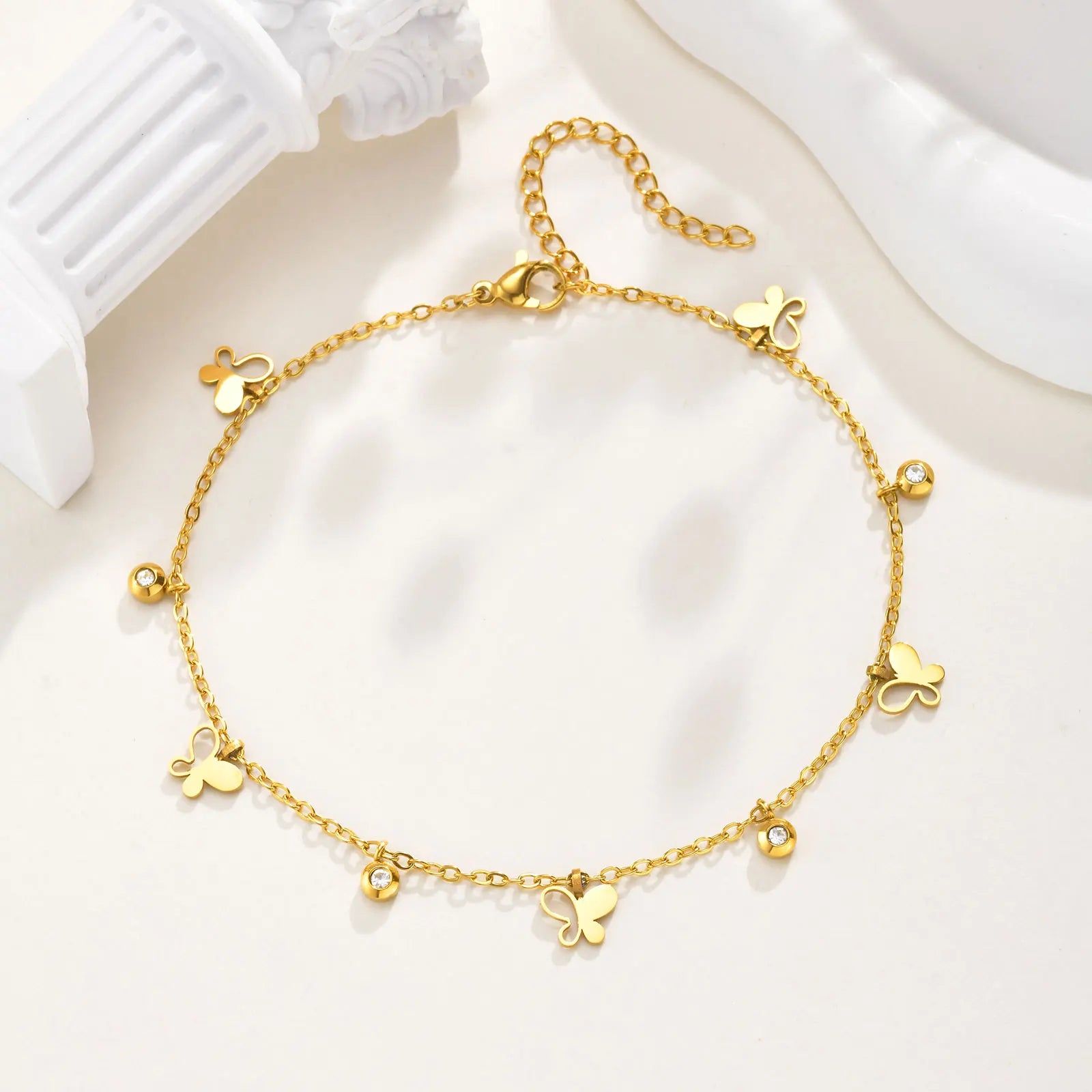 Full-gloss Disc Tassel Anklet for Women Stainless Steel Gold Color  Minimalist Anklets Daily Beach Holiday Jewelry New Trend