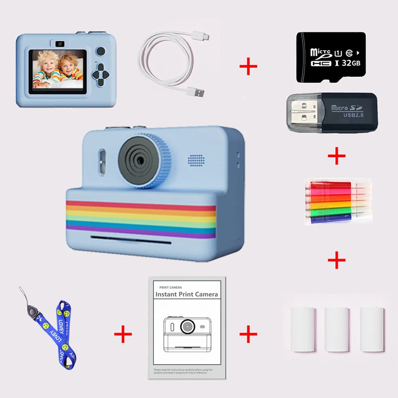 Children's Printable Camera Toy Small Camera Gift for Boys and Girls